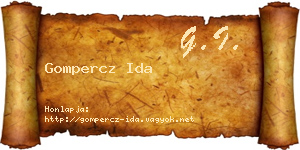 Gompercz Ida névjegykártya
